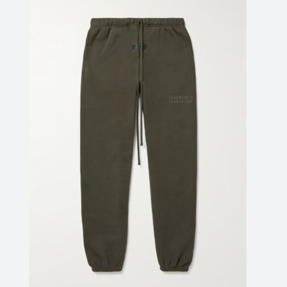 Fear of God Essentials Heavy Fleece Jogger Dark Green/Gray Size Small Unisex - Picture 1 of 7